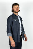 Triple Needle Chambray Work Shirt - Dark Indigo