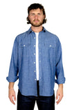 Triple Needle Chambray Work Shirt - Light Indigo