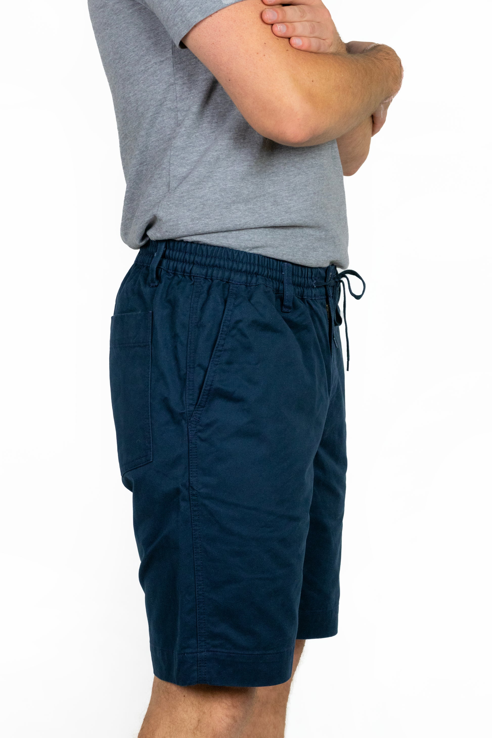 Elasticated Waist Shorts - Peached brushed cotton