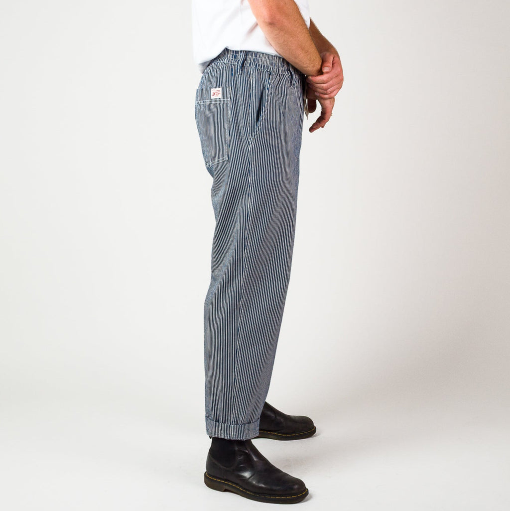 Elasticated Waist Pant -  Hickory stripe cotton