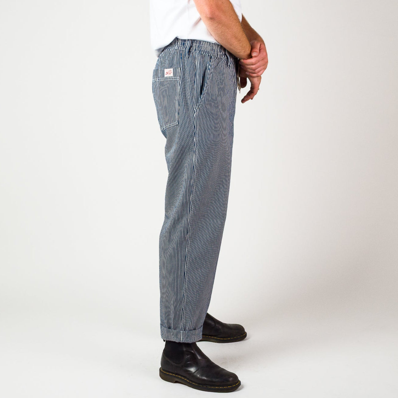 Elasticated Waist Pant -  Hickory stripe cotton