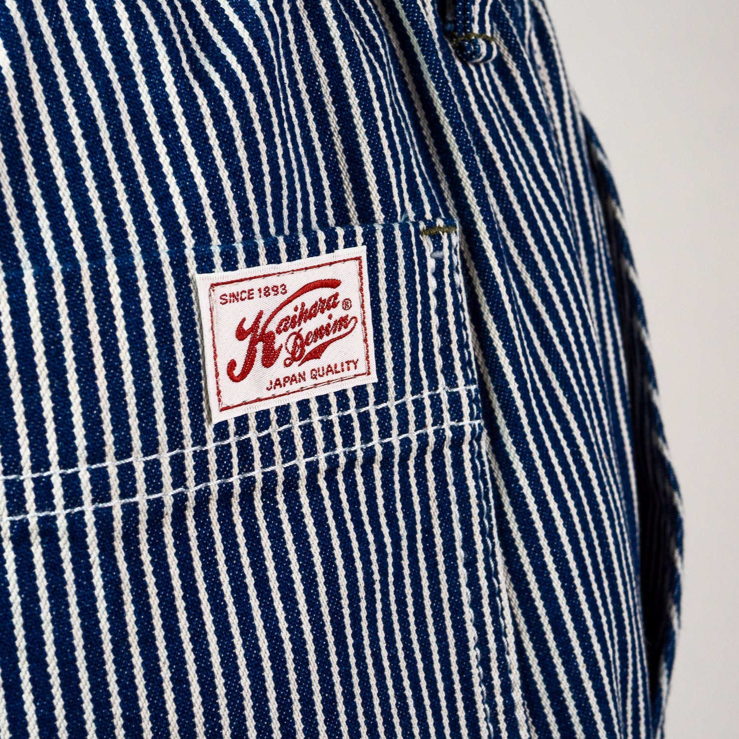 Elasticated Waist Pant -  Hickory stripe cotton