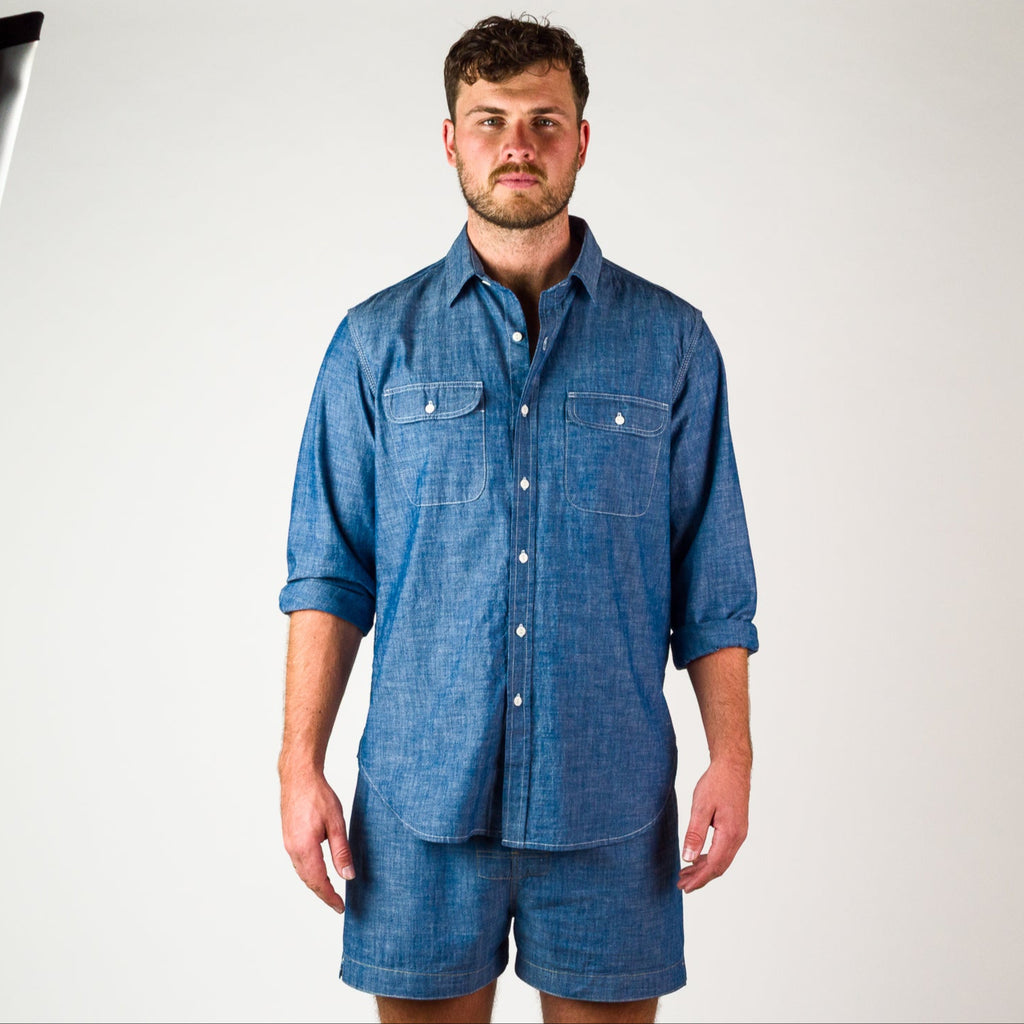 Chambray Boxer shorts - Light Indigo