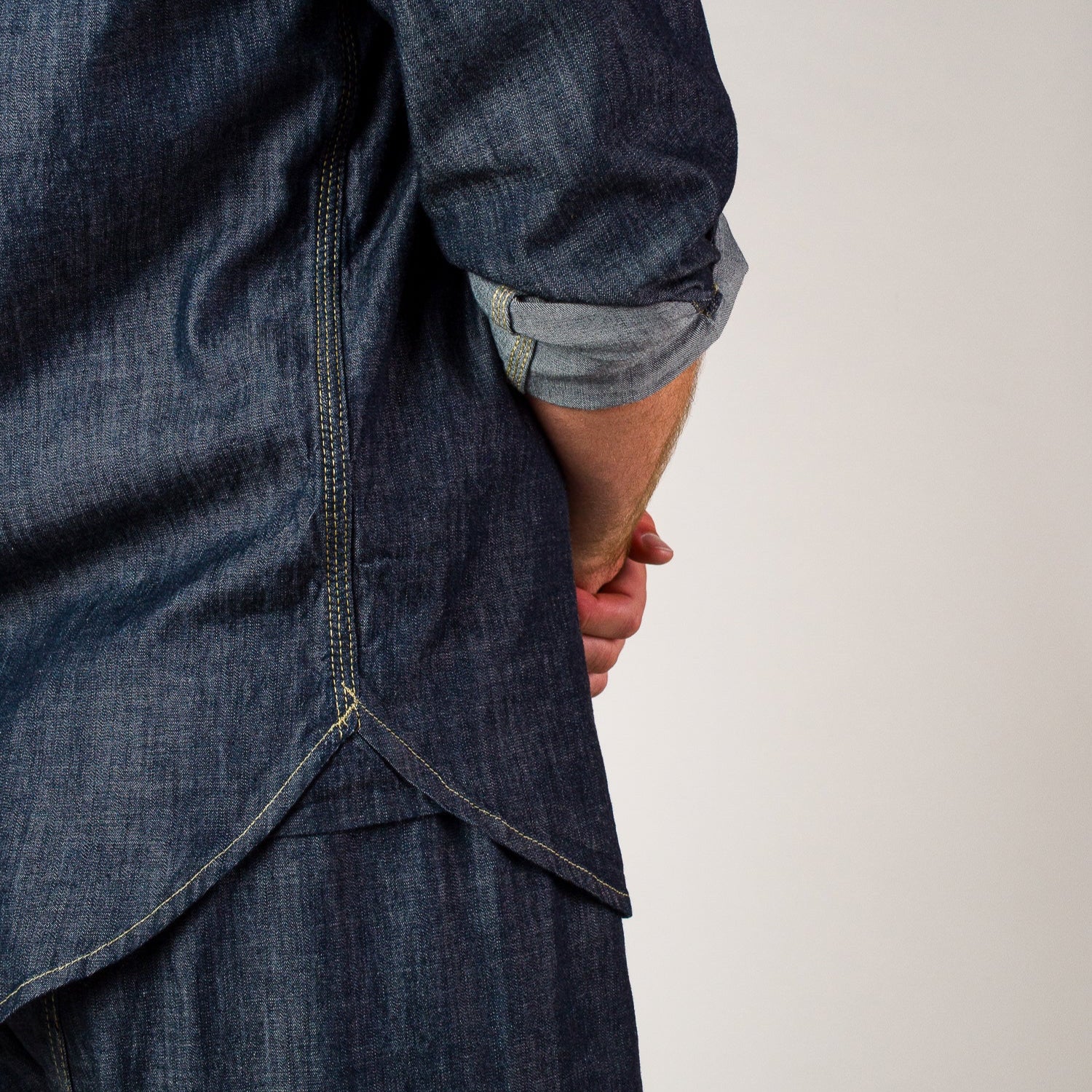 Triple Needle Chambray Work Shirt - Dark Indigo