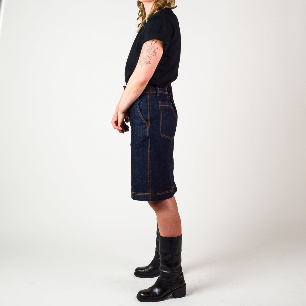 Womens A line denim skirt - Indigo