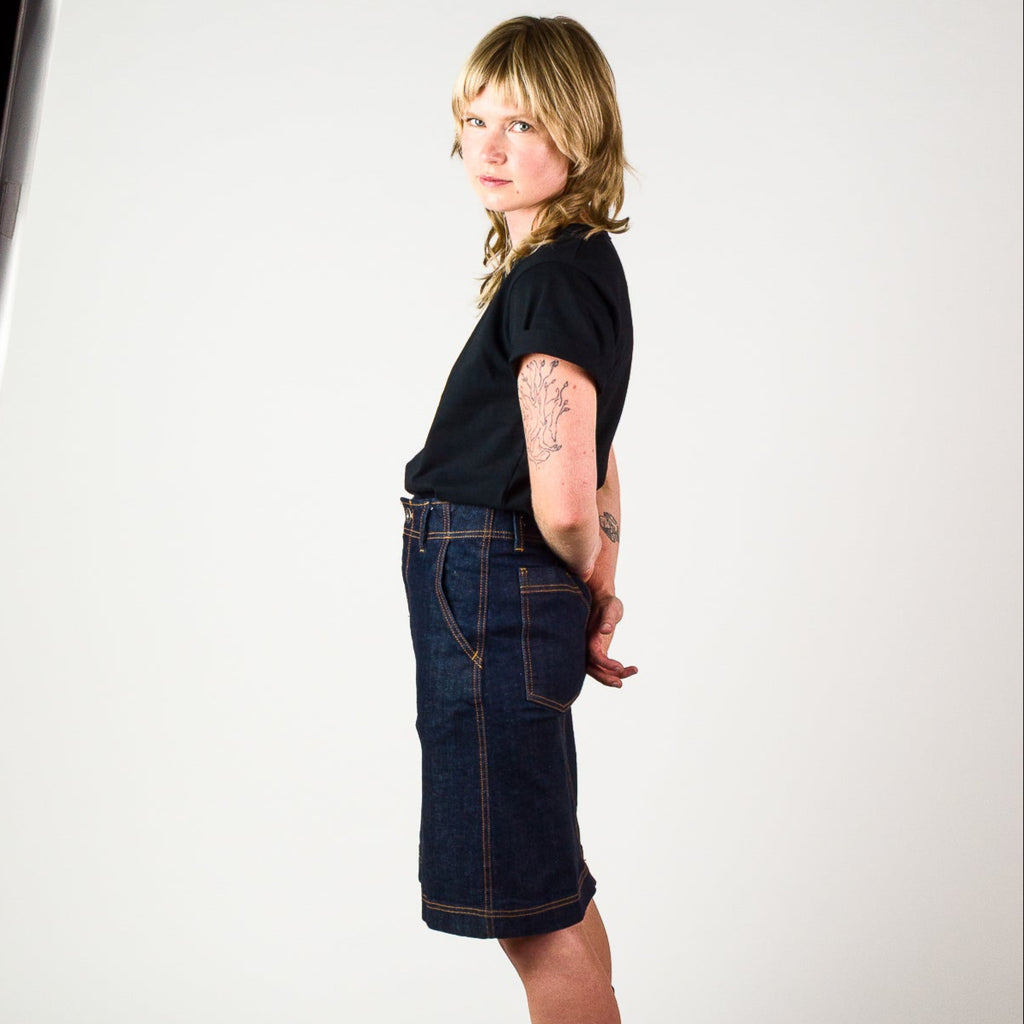 Womens A line denim skirt - Indigo
