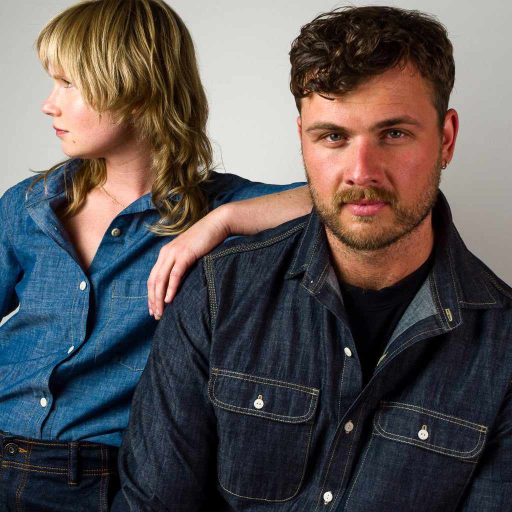 Triple Needle Chambray Work Shirt - Dark Indigo