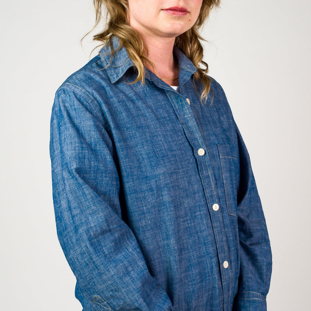 Womens Chambray Shirt - Light Indigo