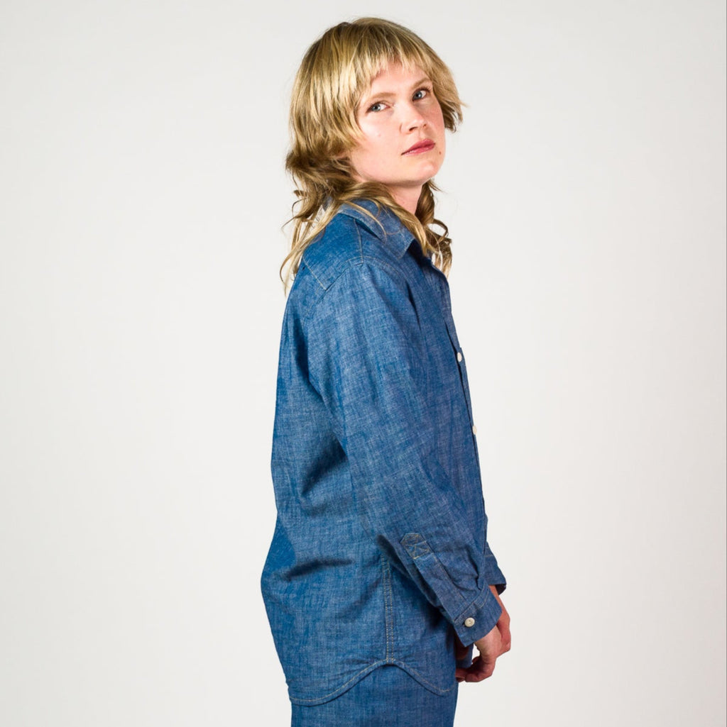 Womens Chambray Shirt - Light Indigo