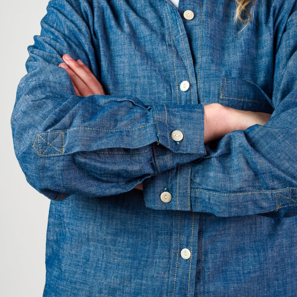 Womens Chambray Shirt - Light Indigo