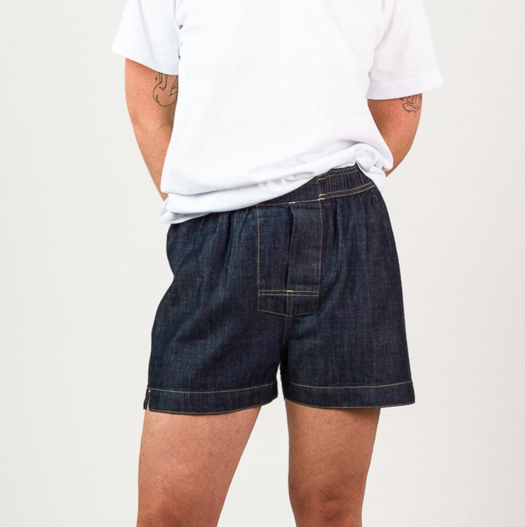 Chambray Boxer shorts - Dark Indigo