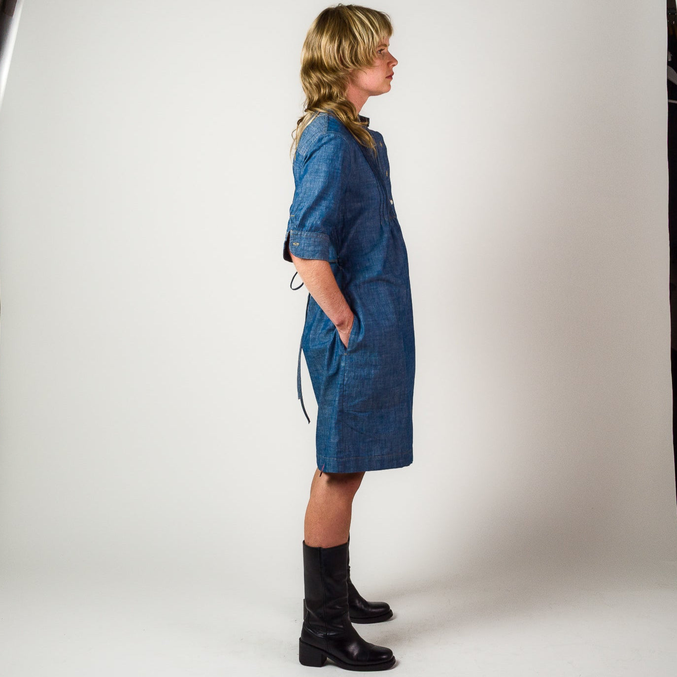Womens Chambray Dress - Light Indigo