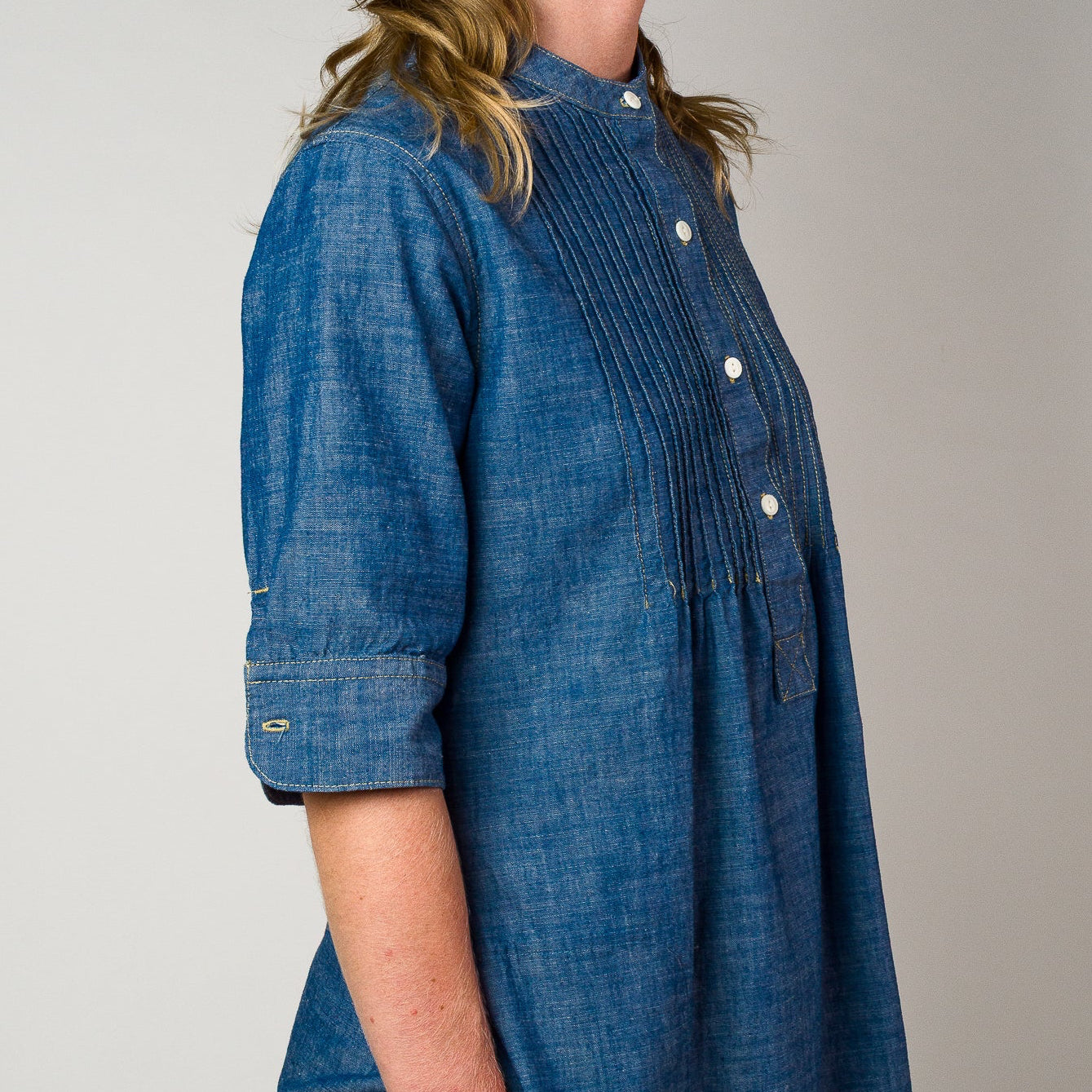 Womens Chambray Dress - Light Indigo