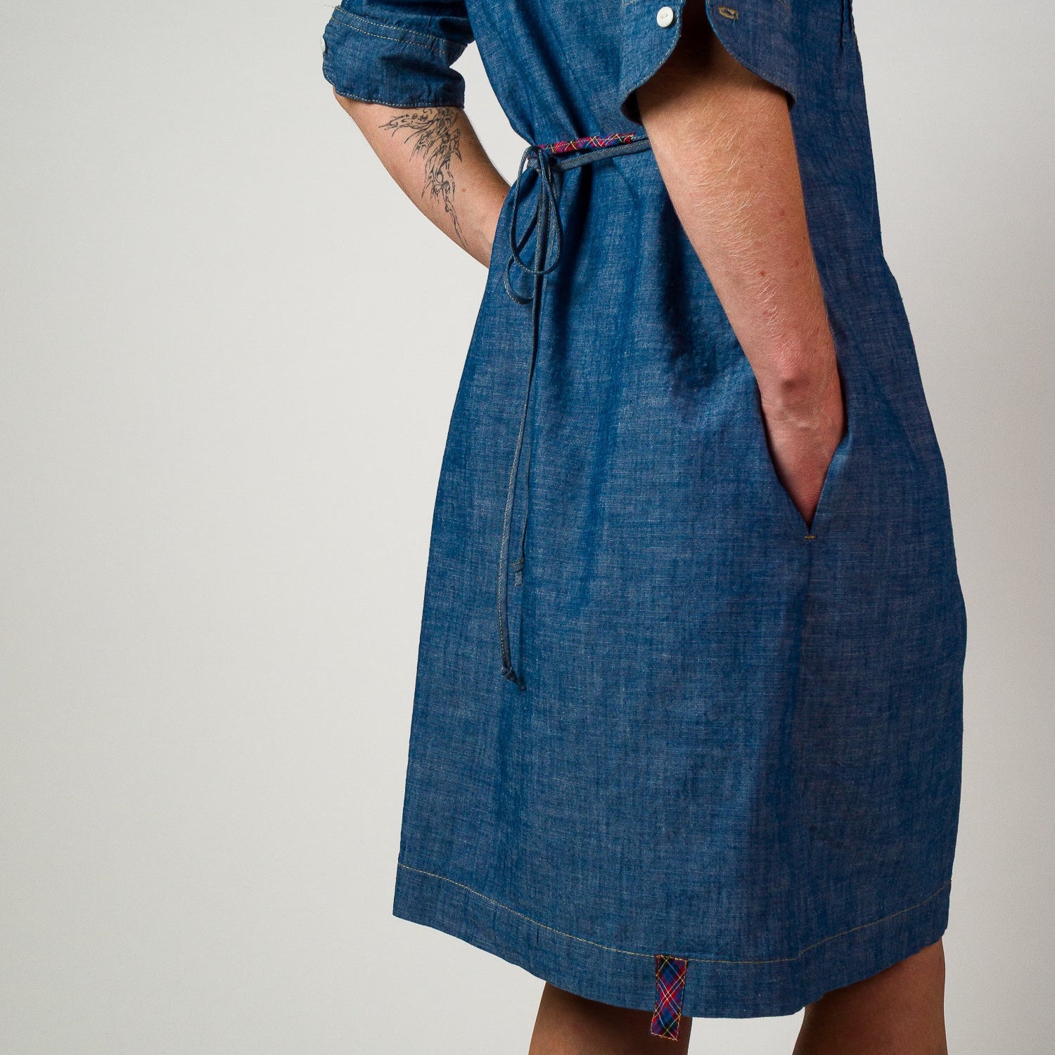 Womens Chambray Dress - Light Indigo