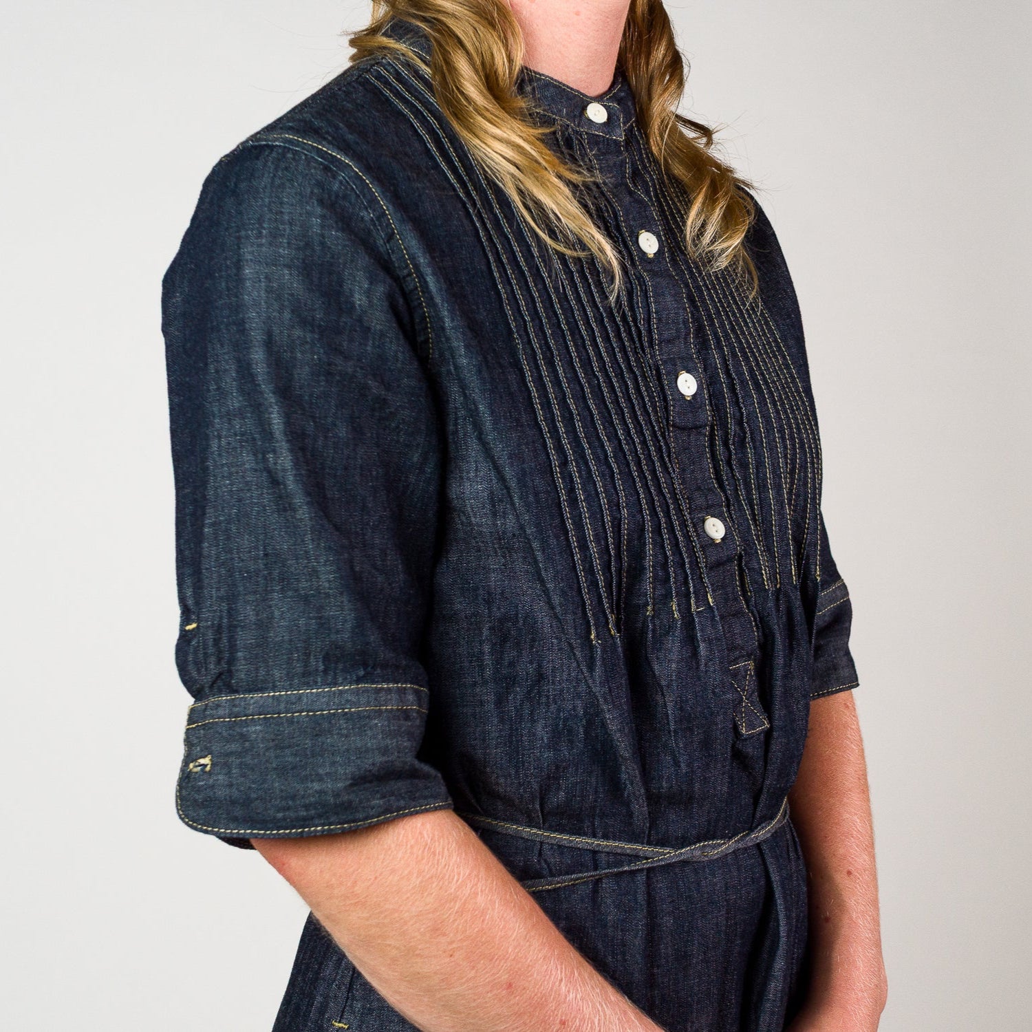 Womens Chambray Dress - Dark Indigo