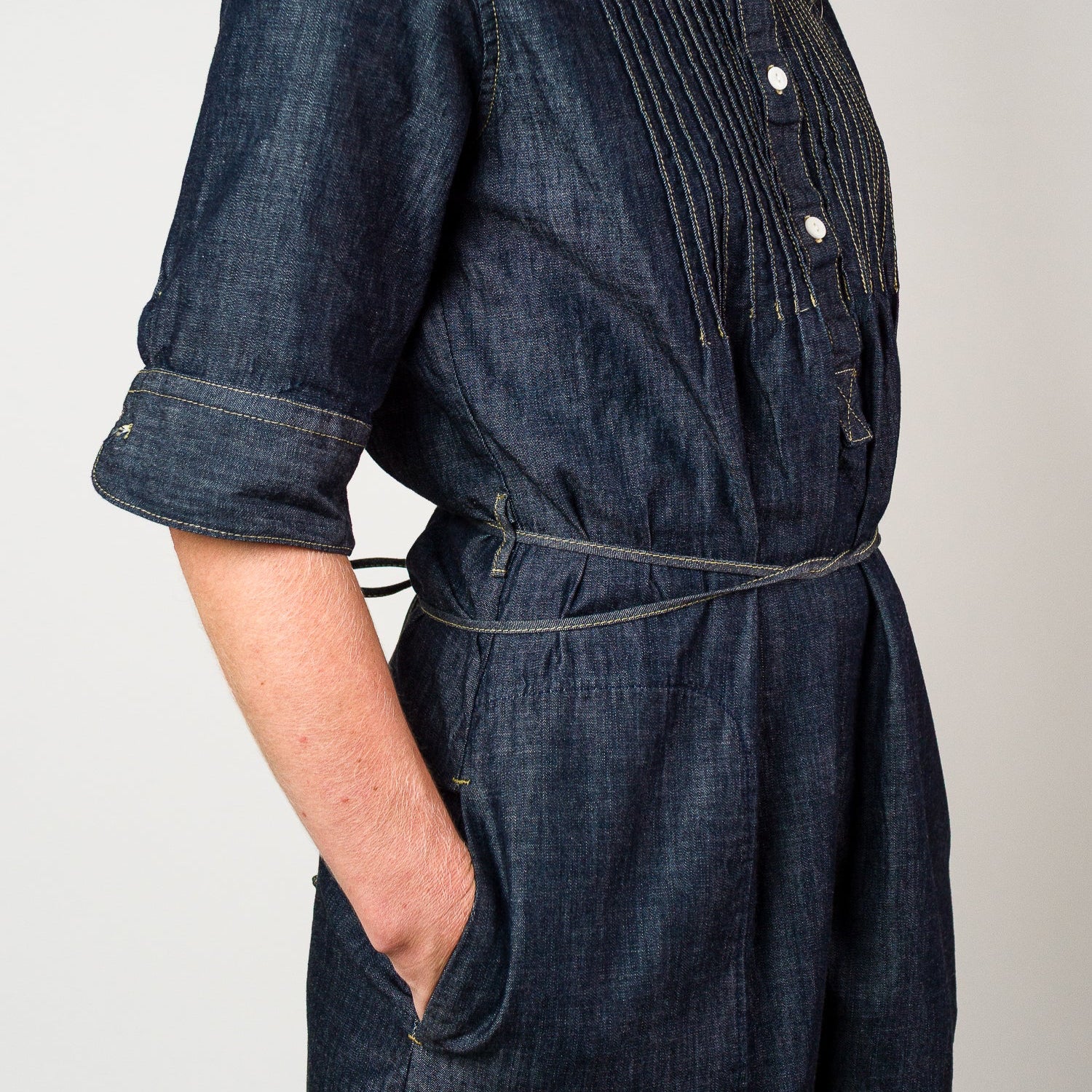 Womens Chambray Dress - Dark Indigo